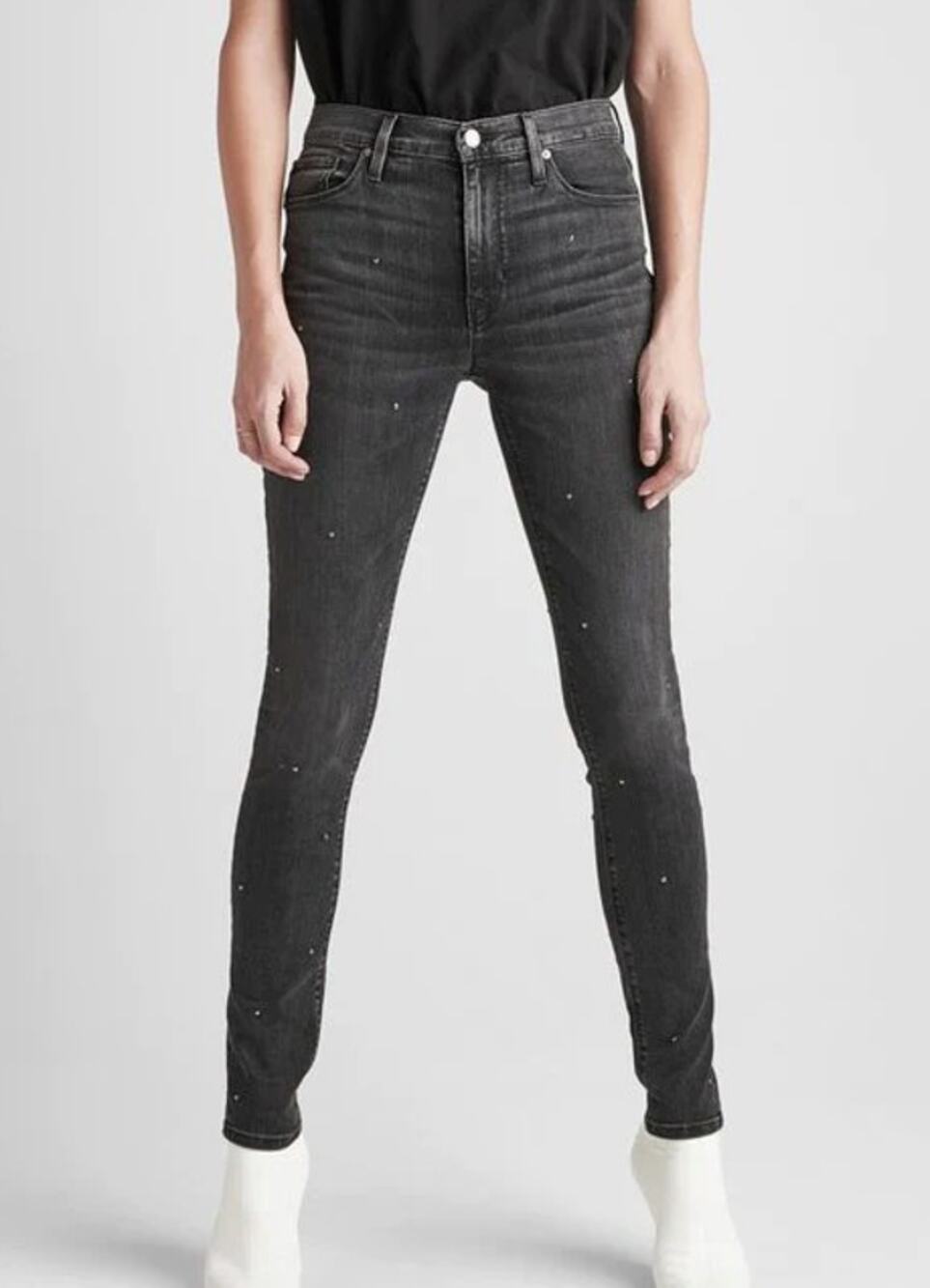 Hudson Barbara Studded High Waist Super Skinny Jeans Size 25